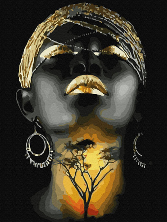 Mozaika Diamentowa 5D Bez Ramy Ciepło Afryki 30x40 Haft Diamentowy