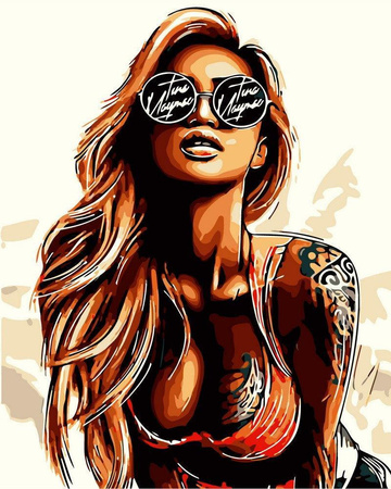 Blondynka w okularach Obraz Do Malowania Po Numerach