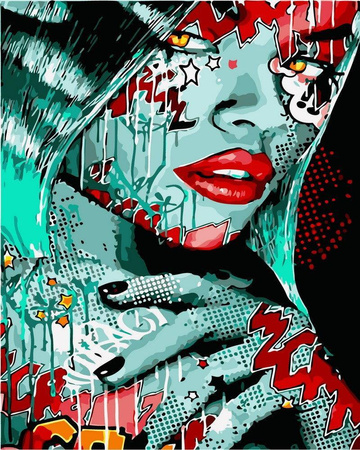 Dziewczyna z tatuażem Obraz Do Malowania Po Numerach