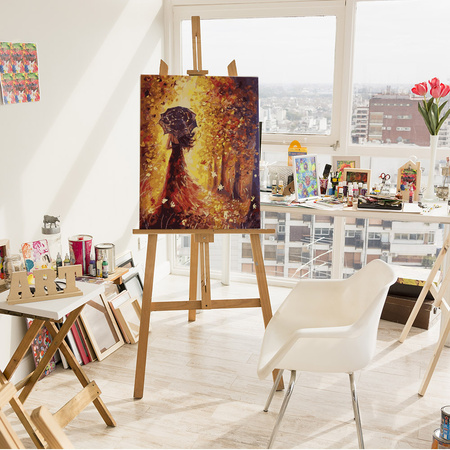 Dziewczyna W Czerwonej Sukience Malowanie Po Numerach