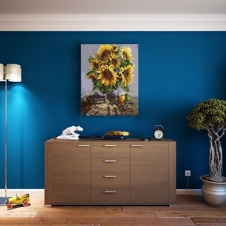 5D Słoneczniki i ręcznik Diamentowa Mozaika 40x30 cm