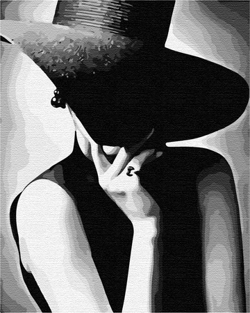 Pani w kapeluszu Obraz Do Malowania Po Numerach