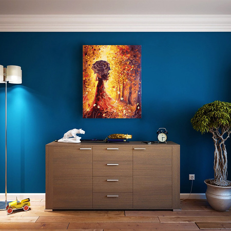 Dziewczyna W Czerwonej Sukience Malowanie Po Numerach