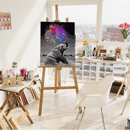 Czarno-biały Słoń Obraz Do Malowania Po Numerach