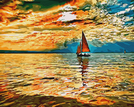 Niebo w Ogniu słońca Malowanie po numerach