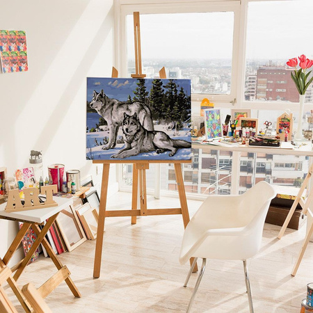 Wilki na śniegu Obraz Do Malowania Po Numerach