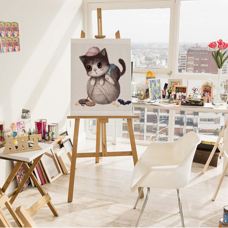 Tęskniący kotek 30x30cm Malowanie po numerach
