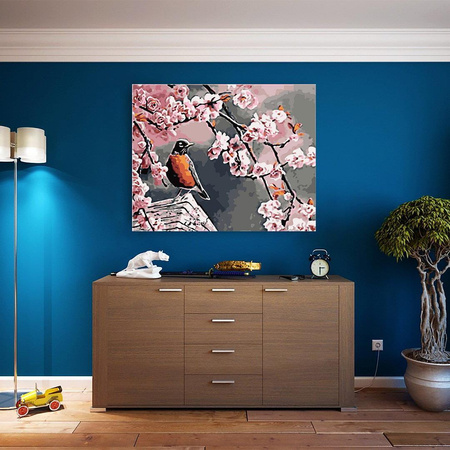 Sakura ptak Obraz Do Malowania Po Numerach