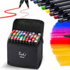 Dwustronne Markery Alkoholowe 60 szt Kolorowe Flamastry Mazaki Pisaki + Torba Etui
