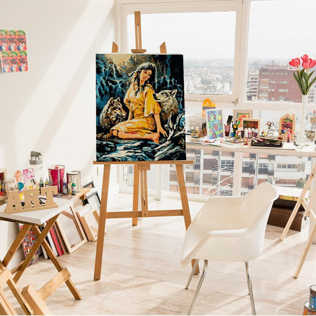 Dziewczyna i wilki Obraz Do Malowania Po Numerach