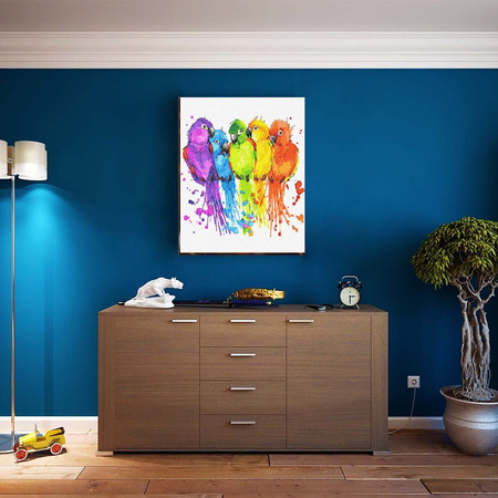 Kolorowe papużki Malowanie po numerach