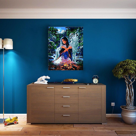 Dziewczyna i wilk Obraz Do Malowania Po Numerach