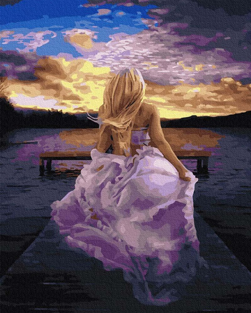 Sukienka Liliowa Malowanie po numerach