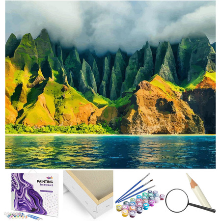 Górskie jezioro Obraz Do Malowania Po Numerach