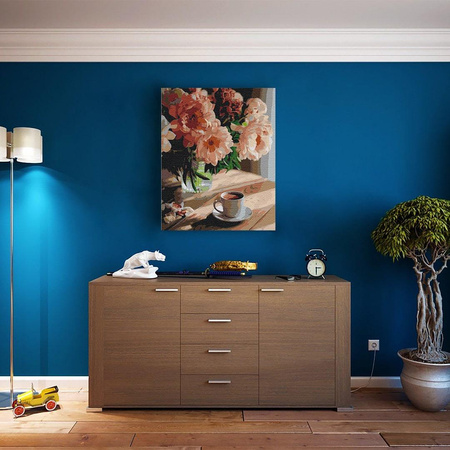 Kawa o zapachu piwonii Obraz Do Malowania Po Numerach