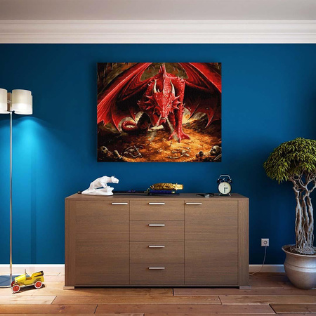 Czerwony smok Malowanie po numerach 40x50 cm