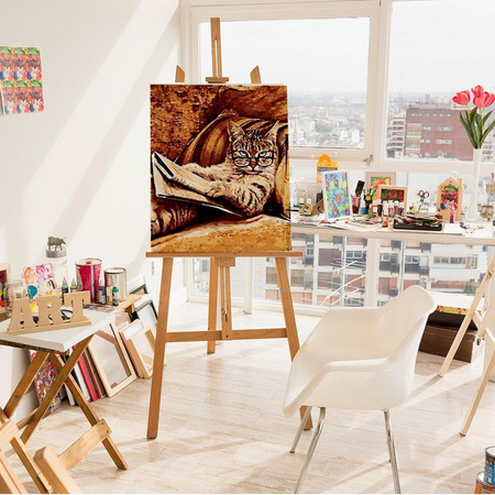 Kot z gazetą Obraz Do Malowania Po Numerach