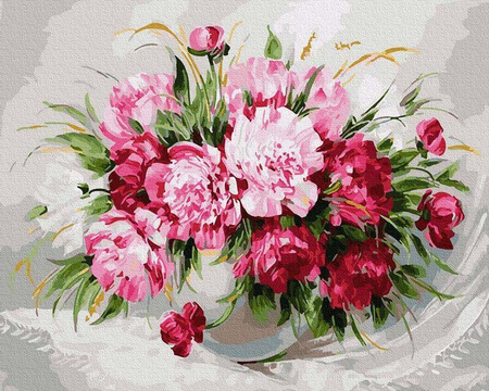 Kolorowy bukiet 65x50cm Malowanie Po Numerach