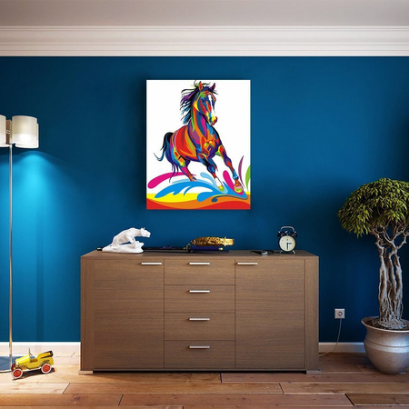 Kolorowy Koń Proste Malowanie Po Numerach Dla Dzieci I Początkujących