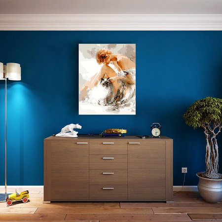 Dziewczyna z kotem Obraz Do Malowania Po Numerach