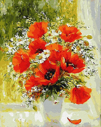 Maki i stokrotki Malowanie Po Numerach