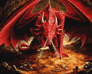 Czerwony smok Malowanie po numerach 40x50 cm