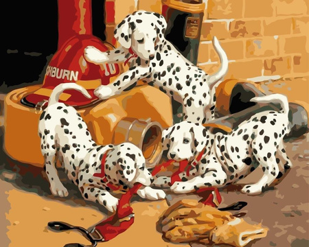 Niegrzeczni dalmatyńczycy Malowanie po Numerach