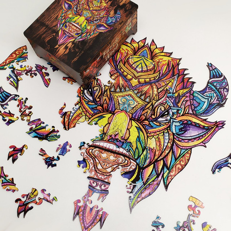 WOOD PUZLE Puzzle Drewniane Żubr 380x408mm. 137 elementów