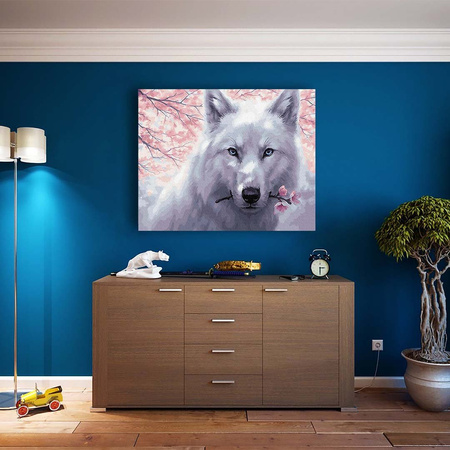 Biały Wilk Malowanie Po Numerach