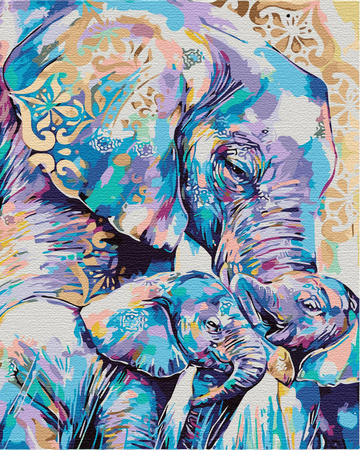 Rodzina Słoni Obraz Do Malowania Po Numerach