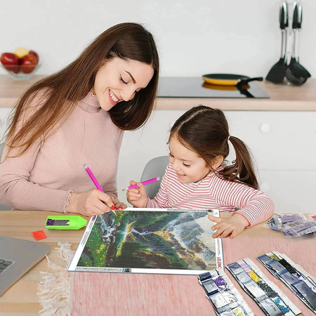 Mozaika Diamentowa 5D Bez Ramy Różowe Tulipany 30x40 Haft Diamentowy