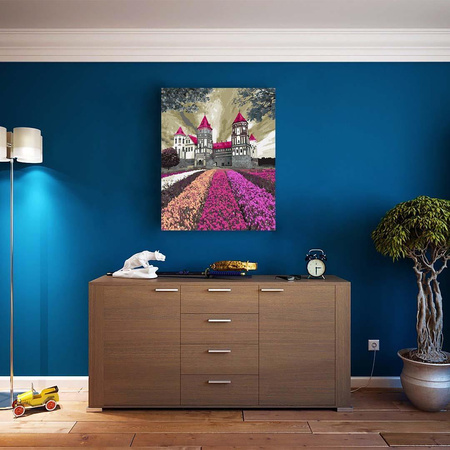 Zamek Mirski w kwiatach Malowanie po Numerach