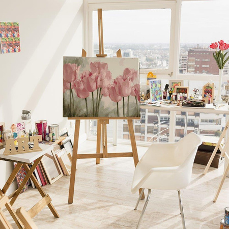 Różowe Tulipany Obraz Po Numerach Bez Ramy