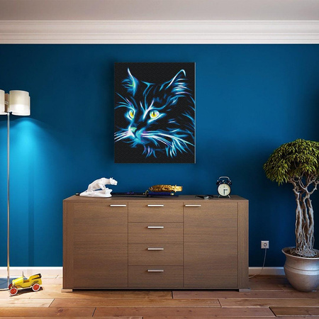 Neonowy kot Obraz Do Malowania Po Numerach