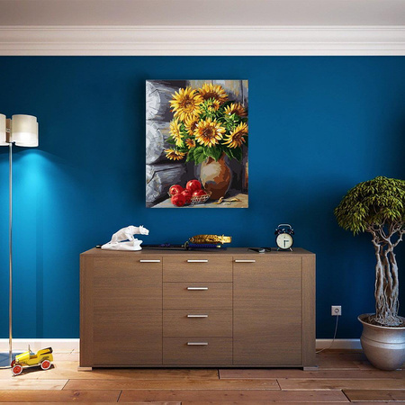 Słoneczniki w wazonie Obraz Do Malowania Po Numerach