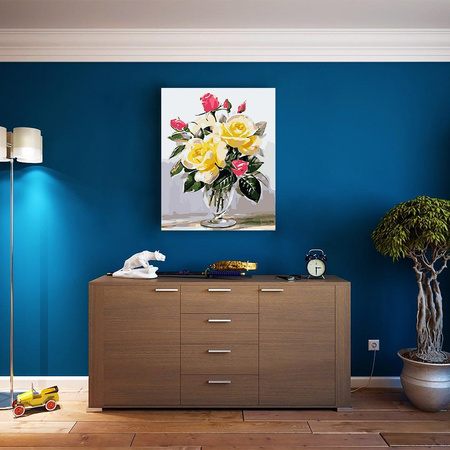 Żółte róże Obraz Do Malowania Po Numerach