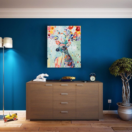 5D Kwiatowy Jeleń Diamond Painting Mozaika 40x30 cm