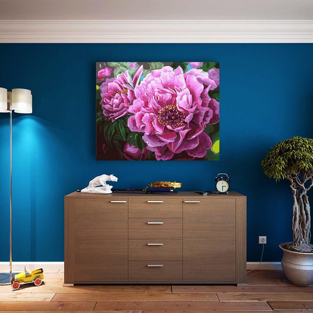 Kwitnące Piwonie Malowanie po numerach 40x50 cm