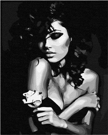 Czarno-biały portret Obraz Do Malowania Po Numerach