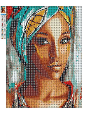 Mozaika Diamentowa 5D Bez Ramy Brązowe Oczy Piękna Kobieta 30x40 Haft Diamentowy