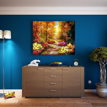 Kwiaty w jesiennym parku Obraz Do Malowania Po Numerach