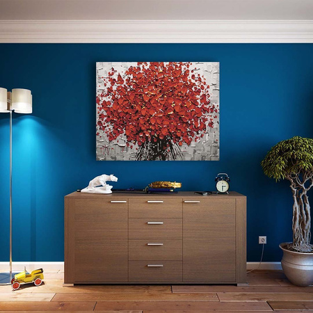 Czerwony bukiet 50x65 cm Malowanie Po Numerach