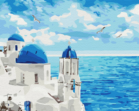 Chmury Santorini Malowanie po Numerach