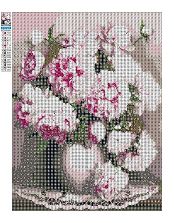 Mozaika Diamentowa 5D Bez Ramy Piwonie Kwiaty 30x40 Haft Diamentowy