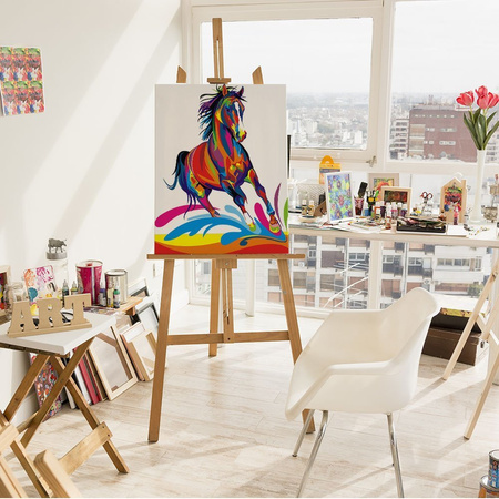 Kolorowy Koń Proste Malowanie Po Numerach Dla Dzieci I Początkujących