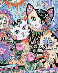 Kolorowe Koty Obraz Do Malowania Po Numerach