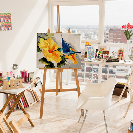 Kolibry i kwiaty Obraz Do Malowania Po Numerach