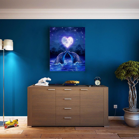 Para Delfinów 20x30cm Obraz Do Malowania Po Numerach