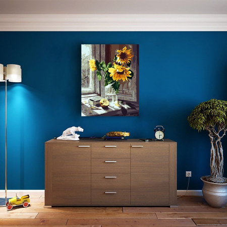 Słonecznik Na Parapecie Malowanie Po Numerach