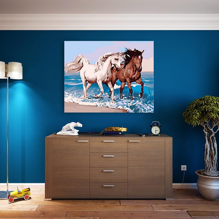 Konie na brzegu Obraz Do Malowania Po Numerach